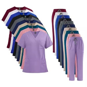 Soutien personnalisé Nouveau design Gommages d'infirmière Tissu doux et confortable Aides à la santé Uniformes hospitaliers Costumes de gommage pour femmes Ensembles d'uniformes - Product Image 3