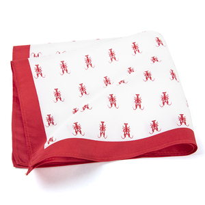 منديل مطبوع حريري فقط للمتعة نمط الحيوان مع إعادة تدوير الحدود الحمراء مربع جيب ناعم للرجال - Product Image 2