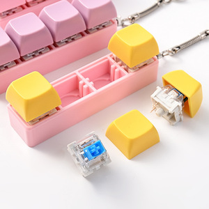 Cute PU Mechanical Keycap <b>Keychains</b> Stress Relief Keyboard Keyring <b>Fidget</b> Decompression Toys Clickers Unisex VN Wholesale - Product Image 2
