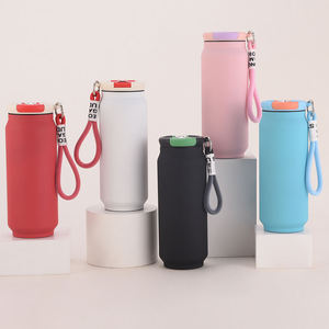 Nouvelle couleur personnalisée, <span class=keywords><strong>bouteille</strong></span> d'eau isolée en acier inoxydable à double paroi, 500 ml, en forme de canette de cola, avec couvercle, maintien thermique 24h, poignée portable - Product Image 2