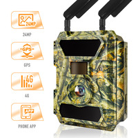 Caméra de surveillance de la faune portable et montable 4G, vidéo 1080P, image 24MP, alerte de position GPS, déclencheur PIR 0,2s-0,4s, IP66, Android