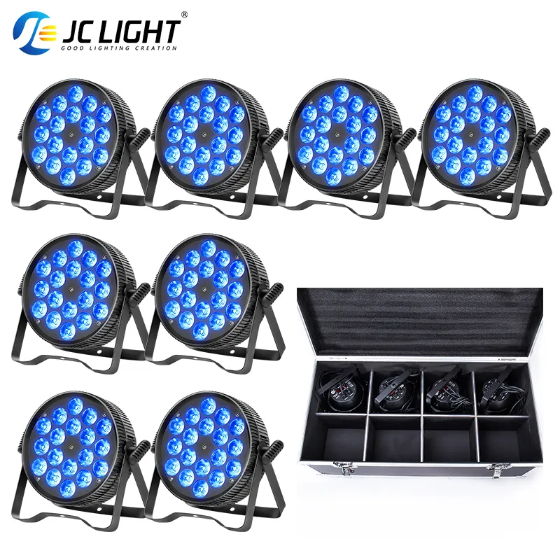 18*10w luci Par Dmx controllo 18 pezzi Rgbw 4 in1 Led Flat Par Can luci da palco Party Night Club Bar KTV effetto luci