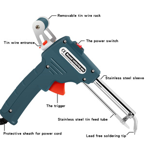 Herramienta de <span class=keywords><strong>soldadura</strong></span> eléctrica de estañado Manual de 60W de larga duración incluye soldador de regulación de calor externo <span class=keywords><strong>con</strong></span> tipo de interruptor - Product Image 2