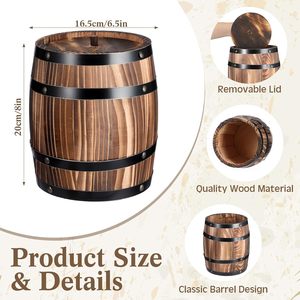 Fatto a mano eco-friendly durevole stile rustico Vintage <span class=keywords><strong>in</strong></span> legno barilotto fioriera per la casa e <span class=keywords><strong>il</strong></span> <span class=keywords><strong>giardino</strong></span> utilizzare fiori e vino - Product Image 3
