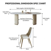 Table à manger en pierre frittée brillante de luxe italienne, table à manger rectangulaire moderne aspect marbre pour villa, manoir
