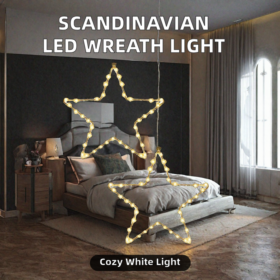 Rechargeable LED Star String Lights Warm White 3M Hanging Decoration ...