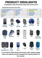 Télécommande RF sans fil 4 boutons, contrôle tactile LED, portée 30m pour porte de garage, système d'alarme de sécurité pour maison intelligente