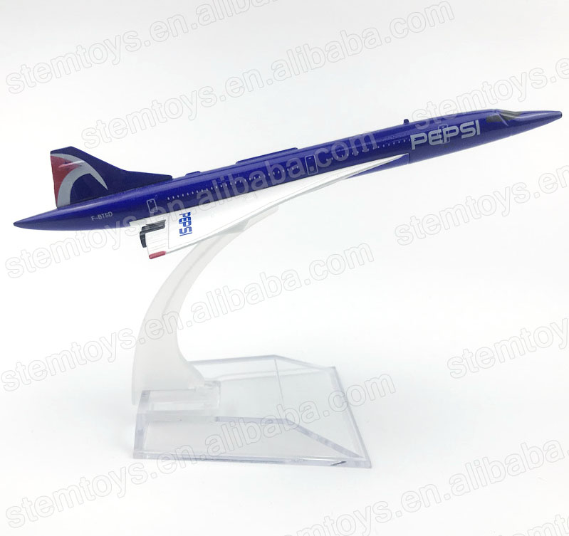 Usine directement 16CM Pepsi British Concorde Modèle 1:400 Avion moulé sous pression pour la collecte de cadeaux personnalisables