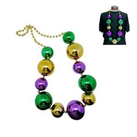 Chine En Gros Ballon Géant Perles Collier Fête de Mardi Gras Grosse Boule Jumbo Perles Collier