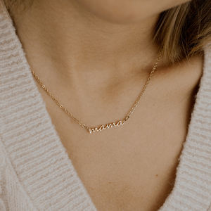 Collar de acero inoxidable chapado en oro para mamá, joyería personalizada con nombre - Product Image 2