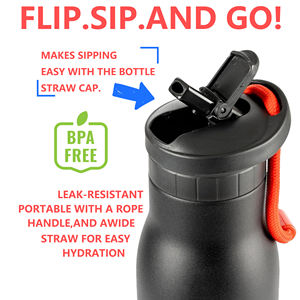 Fayren 500ml 750ml Flasks Leak-proof Lid Travel <b>Tumbler</b> Vacuum <b>Insulated</b> Stainless Steel Water Bottle <b>With</b> <b>Straw</b> - Product Image 2