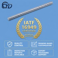 8.8 Grade Galvanized Full Thread Metric DIN976 Round Head Threaded Rod Blue-white Zinc Plated Carbon Steel M8-M48 CYD Brand