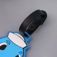 Étiquette de bagage en silicone de dessin animé mignon porte-clés en PVC et étiquette créative valise en plastique étiquette de carte d'embarquement