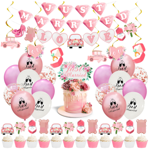Decorazioni per Feste di Matrimonio: Anello di Diamanti, Striscioni d'Amore, Ghirlande, Topper per Cupcake, Palloncini in Lattice Stampati con Elio - Product Image 1