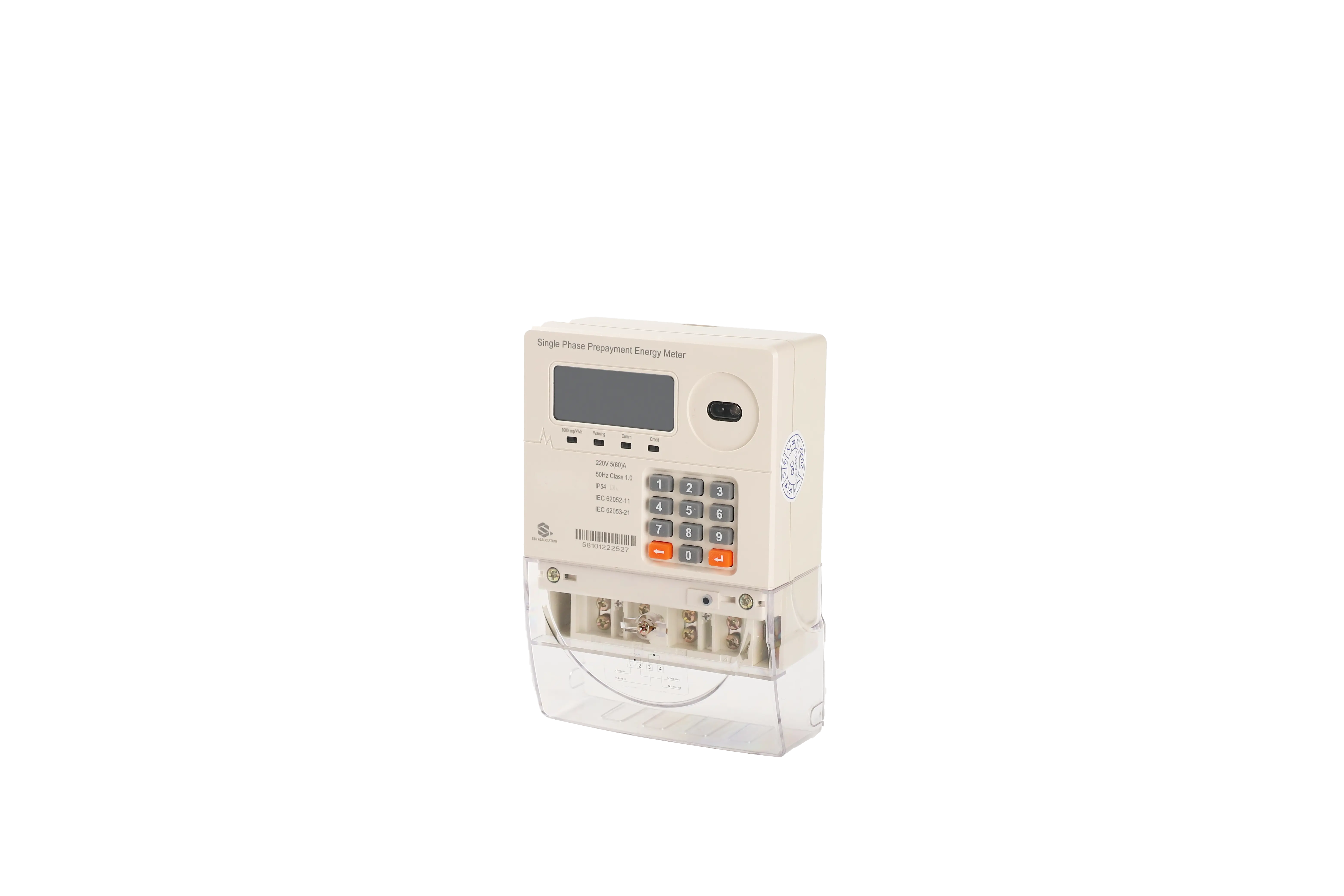 Single Digital STS Energy Meter Single Phase Prepaid Electric Meter Prepaid Electricity Payment Meter