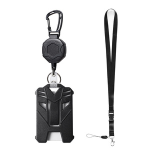 Cordon hexagonal en acier épaissi, facile à tirer, pour sac à dos de montagne, porte-clés extérieur, noir avec sangle détachable. - Product Image 1