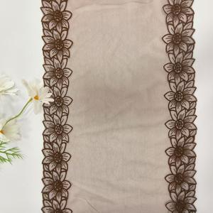 Tissu en dentelle brodée florale couleur <span class=keywords><strong>café</strong></span>, <span class=keywords><strong>soluble</strong></span> dans l'eau, en maille écologique de 27 cm, doux, pour garnitures de maison, jupes et vêtements - Product Image 4