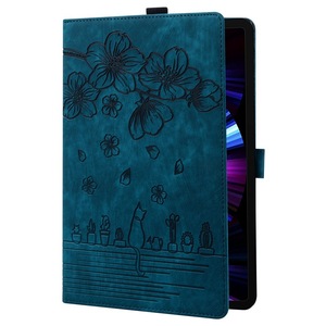 Nouvelle coque de tablette compatible TECNO Megapad <span class=keywords><strong>Pro</strong></span> <span class=keywords><strong>iPad</strong></span> <span class=keywords><strong>Pro</strong></span> 11 Modèle 8 - Best-seller - Design Chat Fleur de Cerisier - Étui à rabat avec porte-cartes - Product Image 5