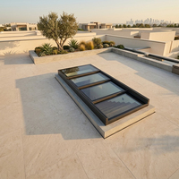 Fenêtre de toit coulissante empilable moderne en aluminium pour villa, terrasse sur toit, étanche, éclairage naturel, conception de projet personnalisée