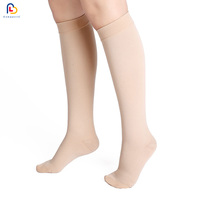 Grande taille Extra personnalisé Logo15-20 MmHg Chaussettes hautes Bas de soutien de taille Chaussettes de compression pour les varices