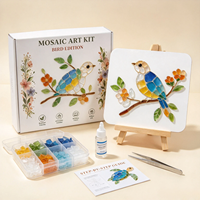 Kit de mosaïque en cristal DIY, ensemble d'art en verre marin, kit de peinture mosaïque avec chevalet, décoration d'intérieur, kit d'art fait main, cadeau