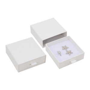 Изготовленный на заказ логотип бумажный выдвижной ящик коробка ювелирные изделия Упаковочные кольца подарок белый картон ювелирные изделия упаковочные коробки с ручкой - Product Image 3