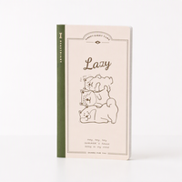 Bloc-notes Kawaii mignon et amusant, illustré à la main, de couleur écru et olive, pour scrapbooking, avec message d'amour