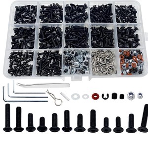 Kit de tornillos de control remoto universal, 520 piezas, acero al carbono, oxidación en negro, para coches y camiones RC, piezas de conexión de fijación - Product Image 3