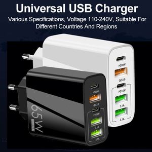 Cargador Rápido Múltiple de 65W con Doble PD Tipo C y 3 USB QC3.0, Adaptador de Carga Rápida de 5 Puertos USB para iPhone y Samsung - Product Image 5