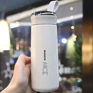 Copo de água de plástico e vidro para estudantes, copo personalizado com infusão de cristal 400ml, tendência simples, publicidade fresca e uso de café