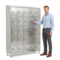 Armoire de rangement Henger HE-C en acier inoxydable SUS304 de qualité alimentaire avec serrure à came/clé, étagères réglables, structure démontable pour l'hygiène industrielle