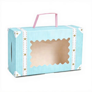 Boîte à valise en carton rigide faite à la main, épaisseur 2 mm, fermeture magnétique, poignée, emballage pour chocolat, matériaux recyclés transparents - Product Image 3