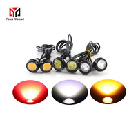 Luz LED Ojo de Águila para Auto de 18MM/23MM, 12V, Luz Diurna, Luces de Señalización de Estacionamiento para Motocicleta, Rojo y Amarillo