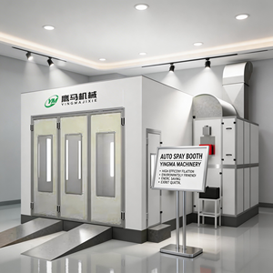 <span class=keywords><strong>Cabine</strong></span> de <span class=keywords><strong>peinture</strong></span> automobile à aspiration descendante entièrement éclairée par LED, dimensions intérieures personnalisables 8,5m x 4,2m x 2,8m, pour usage en garage - Product Image 1