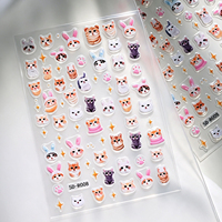 Autocollants pour ongles 5D mignons en forme de chat, chaton, lapin, chapeau, patte, étoile, décorations pour ongles auto-adhésives Kawaii DIY, manucure, art des ongles