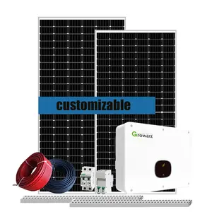 Solar energy products outdoor big all in one hybrid household solar energy systems power on grid with batteries for home set