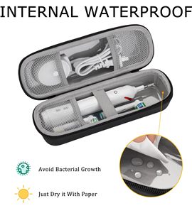 Estuche Rígido de Viaje Personalizado para Cepillo de Dientes, Bolsa Protectora Impermeable de EVA para <span class=keywords><strong>Oral</strong></span>-<span class=keywords><strong>B</strong></span> <span class=keywords><strong>Pro</strong></span> 1000/<span class=keywords><strong>2000</strong></span>/3000 Inalámbrico, Negro - Product Image 3