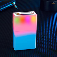Briquet moderne transparent coloré rechargeable par USB en fil de tungstène, idée cadeau d'affaires, étui à cigarettes coloré éclairé
