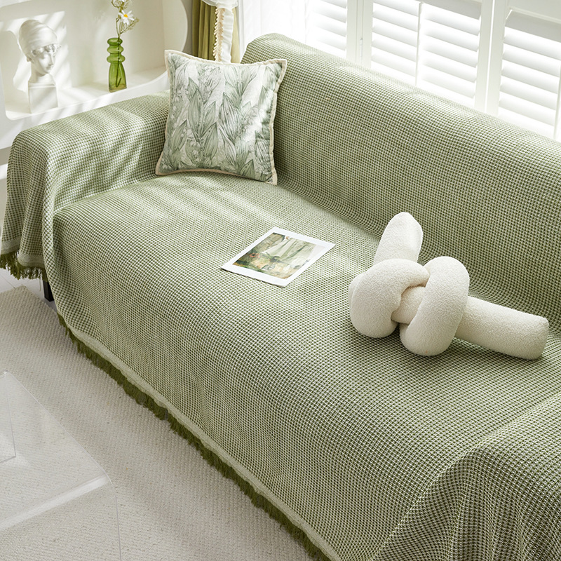 Tissage uni en treillis de coton-vert herbe