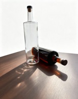 Bouteilles en verre JingAn pour spiritueux/vin/whisky 1750 ml, bouchon en liège, cylindre haut minimaliste, logo personnalisé, ODM OEM, vente en gros, vodka, gin