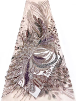 NI.AI Nouveau style Tissu en dentelle à sequins géométriques brodés, entièrement recouvert de sequins, tissu en dentelle perlée courte avec sequins