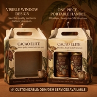 Boîte à poignée en carton ondulé recyclable imprimée sur mesure avec pelliculage mat et poignée découpée pour cadeaux de chocolat artisanaux