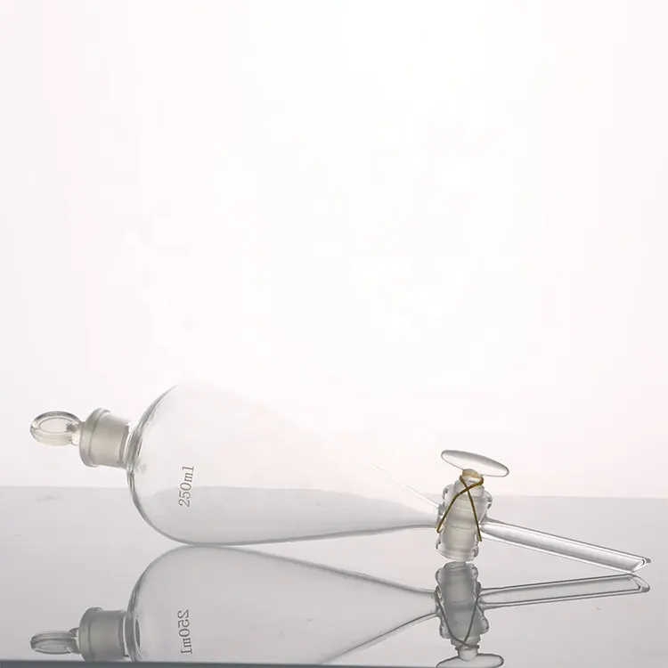 Produttore Direct Lab vetreria imbuto separatore vetro a forma di pera imbuto separatore con rubinetto in PTFE o vetro