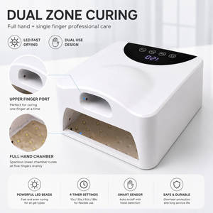 Lampe à ongles UV LED 2 en 1, double couche, double zone, séchage rapide, <span class=keywords><strong>4</strong></span> réglages de minuterie, capteur intelligent - Product Image 6