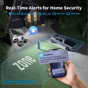 Telecamera PTZ 9MP con Zoom Digitale 10x, Visione Notturna a Colori, App Mobile O-KAM Pro, Trasmissione in Diretta, AOV 4G CE Rohs per Esterni e Casa - Product Image 4