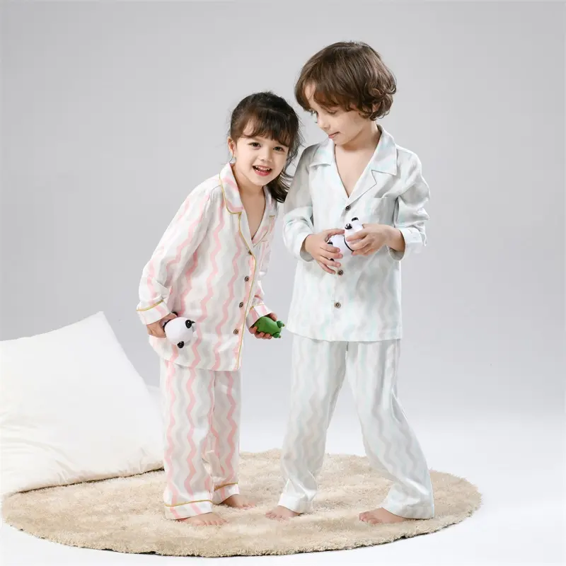 Vente en gros de vêtements de maison en coton pour enfants mignons à la mode, sous-vêtements à manches longues, pyjamas pour enfants