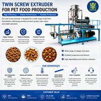 Machine extrudeuse automatique à double vis pour aliments pour animaux de compagnie, ligne de fabrication industrielle complète d'aliments secs pour chiens et chats