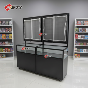 Mostrador de Caja de Metal y Vidrio de 120 cm para Tienda Minorista con Iluminación LED para Tienda de Juegos de Cartas Coleccionables - Product Image 4