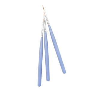Wood Handle Nylon Hair Thin Nail Art Liner Paint Brush Set Blue Nail Drawing Fine Line Striping Salon Manicure Nail Brushes - Product Image 6