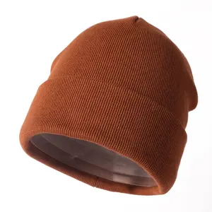 Logo personalizzato caldo pianura Waffle maglia spessa inverno Eco Friendly bambini bambino 100% cotone organico cappelli berretti